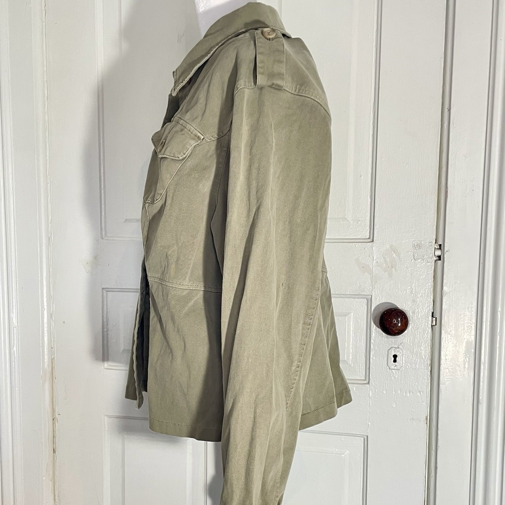 Torrid Womens Olive Green Cotton Twill Military Field Jacket Plus Size 1 1X - Picture 3 of 6